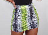Animal Print Skirt - Snakeskin -Womens